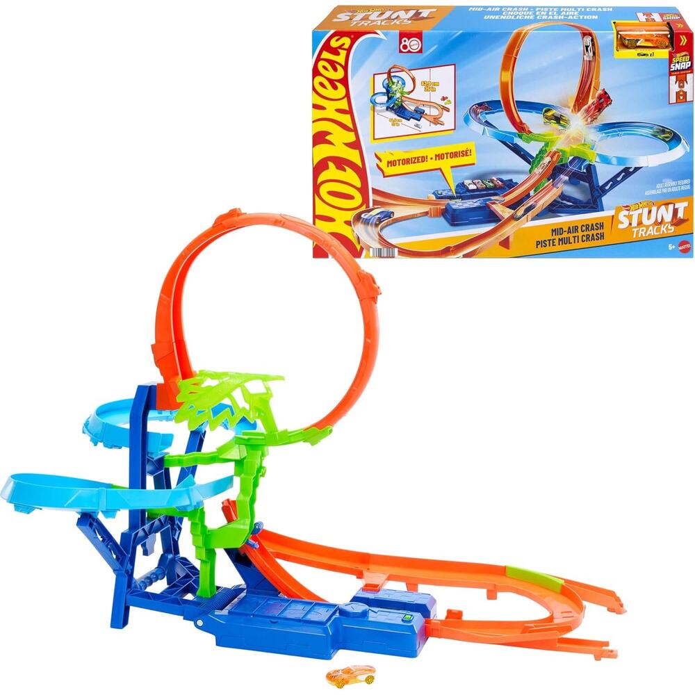 Hot Wheels Stunt Action Mid-Air Multi-Crash Die Cast  Playset 1:64 Scale NWT